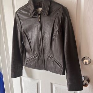 Lord & Taylor Dark Brown Leather Jacket